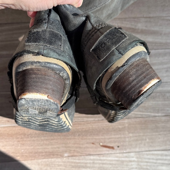 Sorel Slimpack Tall Gray Leather riding Boots women’s size 10 - Picture 4 of 16